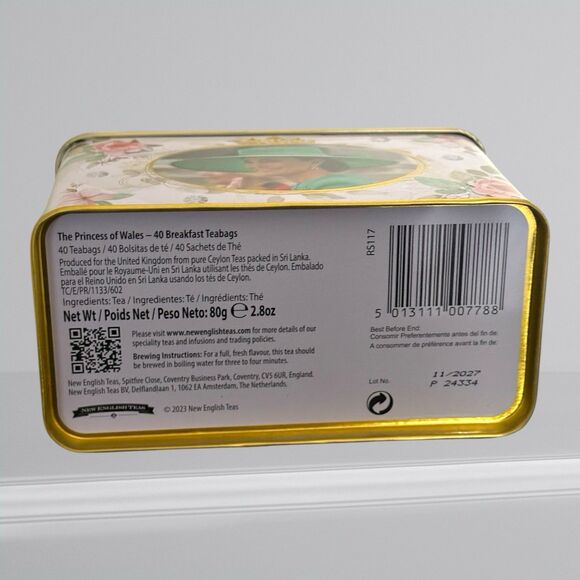 Catherine Princess of Wales Tea Tin 40 English Breakfast Teabags exp 11/27 - Picture 6 of 6